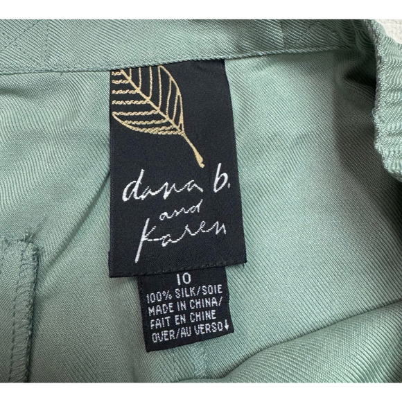 Dana B and Karen Women’s Skirt Size 10 100% Silk Green Midi Career Office Classi - Picture 4 of 4